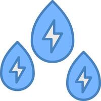 hydro Puissance ligne rempli bleu icône vecteur