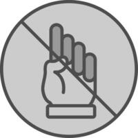 interdiction ligne rempli niveaux de gris icône conception vecteur