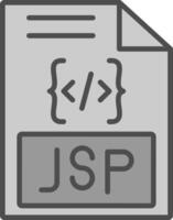 jsp ligne rempli niveaux de gris icône conception vecteur