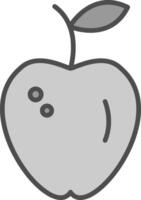 Pomme ligne rempli niveaux de gris icône conception vecteur