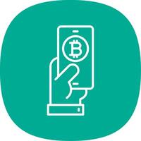 Payer bitcoin ligne courbe icône conception vecteur