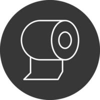 toilette papier ligne inversé icône conception vecteur