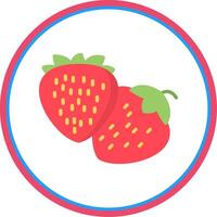 des fraises plat cercle icône vecteur