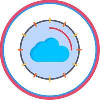 nuage l'informatique plat cercle icône vecteur