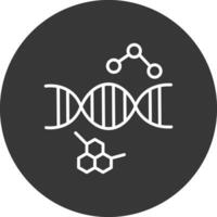 ADN ligne inversé icône conception vecteur