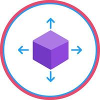 cube plat cercle icône vecteur