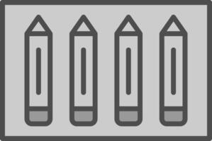 crayon ligne rempli niveaux de gris icône conception vecteur