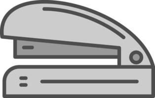 agrafeuse ligne rempli niveaux de gris icône conception vecteur