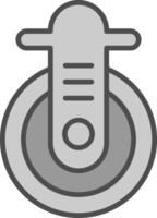 roulette ligne rempli niveaux de gris icône conception vecteur