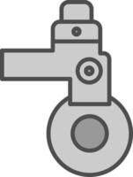 roulette ligne rempli niveaux de gris icône conception vecteur
