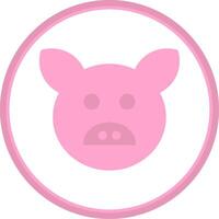 porc plat cercle icône vecteur