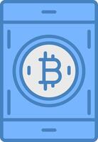 bitcoin Payer ligne rempli bleu icône vecteur