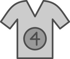 chemise ligne rempli niveaux de gris icône conception vecteur