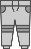 pantalon ligne rempli niveaux de gris icône conception vecteur