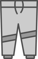 pantalon ligne rempli niveaux de gris icône conception vecteur