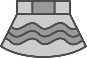 jupe ligne rempli niveaux de gris icône conception vecteur