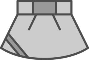 jupe ligne rempli niveaux de gris icône conception vecteur