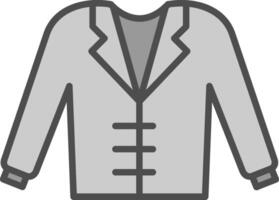 manteau ligne rempli niveaux de gris icône conception vecteur