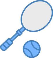 tennis ligne rempli bleu icône vecteur