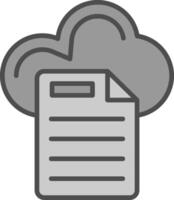 nuage Les données ligne rempli niveaux de gris icône conception vecteur