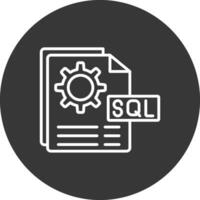 sql fichier ligne inversé icône conception vecteur