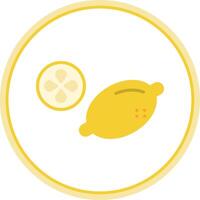 citron plat cercle icône vecteur