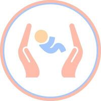 postnatal se soucier plat cercle icône vecteur