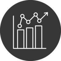 bar graphique ligne inversé icône conception vecteur