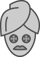 visage masque ligne rempli niveaux de gris icône conception vecteur