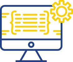 programmation ligne deux Couleur icône conception vecteur