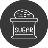 sucre ligne inversé icône conception vecteur