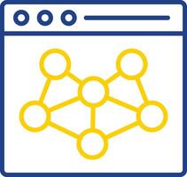réseau ligne deux Couleur icône conception vecteur