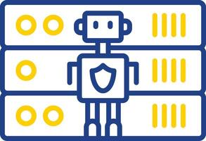 sécurise Les données ligne deux Couleur icône conception vecteur