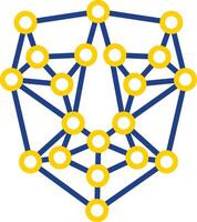 artificiel intelligence ligne deux Couleur icône conception vecteur