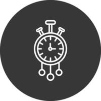 l'horloge ligne inversé icône conception vecteur