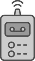 enregistreur ligne rempli niveaux de gris icône conception vecteur