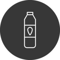 Lait bouteille ligne inversé icône conception vecteur