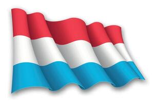 réaliste agitant drapeau de Luxembourg vecteur