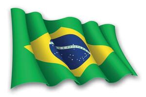réaliste agitant drapeau de Brésil vecteur