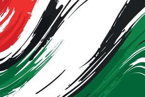abstrait art dans uni arabe émirats drapeau couleurs rouge, vert, blanc, noir brosse coups, panarabe couleurs vecteur