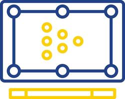 billard ligne deux Couleur icône conception vecteur