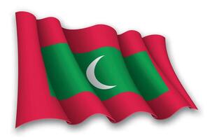 réaliste agitant drapeau de Maldives vecteur