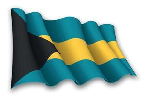 réaliste agitant drapeau de Bahamas vecteur