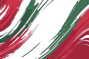 abstrait art dans Hongrie drapeau couleurs rouge, vert, blanc brosse coups vecteur