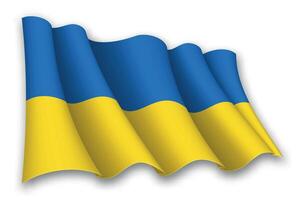 réaliste agitant drapeau de Ukraine vecteur