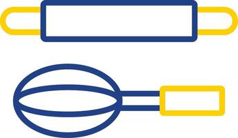 cuisson ligne deux Couleur icône conception vecteur