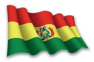 réaliste agitant drapeau de Bolivie vecteur