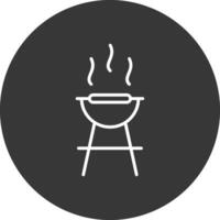 un barbecue ligne inversé icône conception vecteur