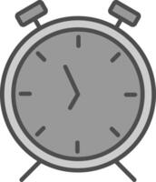 alarme l'horloge ligne rempli niveaux de gris icône conception vecteur