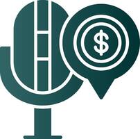 la finance Podcast glyphe pente icône vecteur